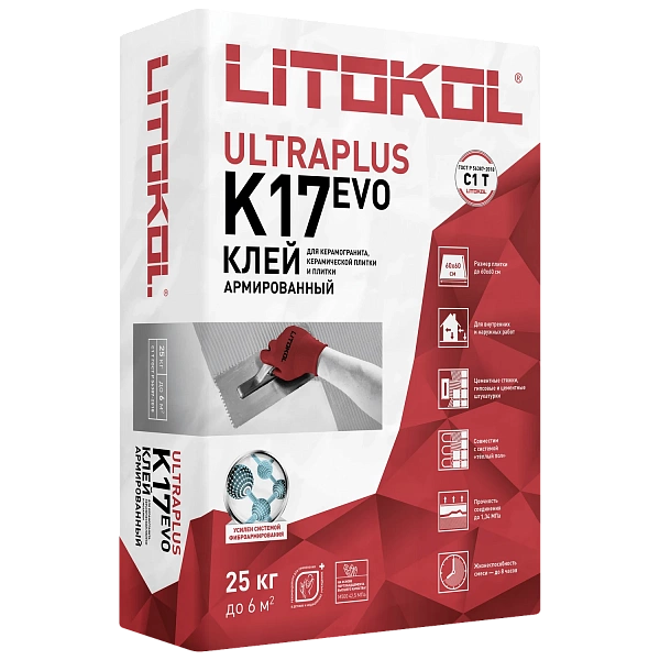 Клеевые составы Плиточный клей УЛЬТРАПЛЮС К17 ЭВО/ULTRAPLUS K17 EVO